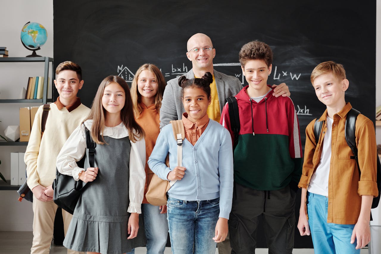 Group of Students with Their Teacher